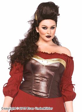 Xena - Die Kriegerprinzessin, Kostüm-Bustier, glänzender Rand, Nieten, Plus Size